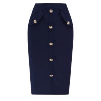 solid-button-front-pocket-slim-long-skirt-dark-blue