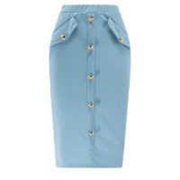 solid-button-front-pocket-slim-long-skirt-light-blue
