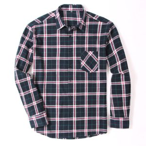 100-cotton-flannel-mens-plaid-shirts-slim-fit-brwn